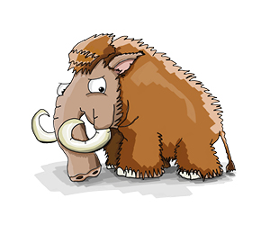 Cartoon of a wooly mammoth