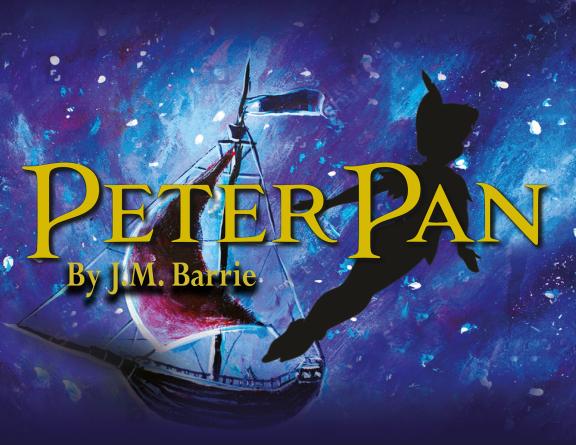Peter Pan promotional artwork featuring a sailing ship and Peter Pan silhouette against a blue starry sky.  Provide your feedback on BizChat